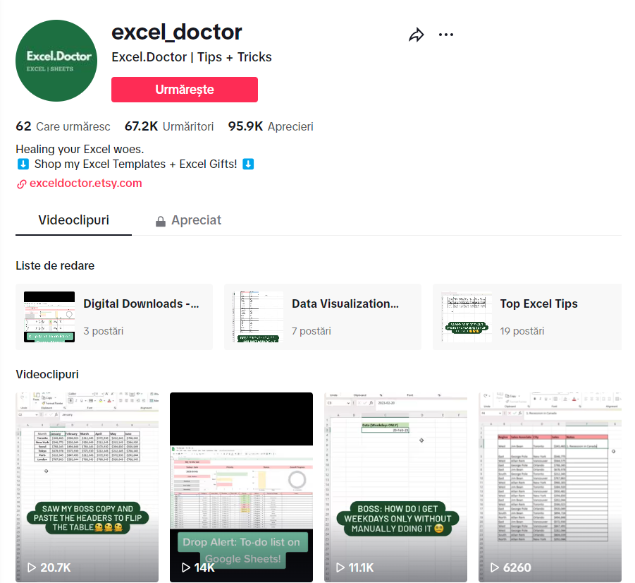 10 canale de TikTok care te învață cum să lucrezi în Excel